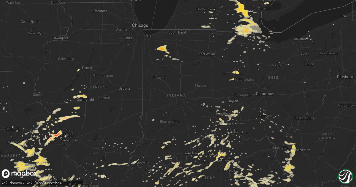 Hail map in Indiana on March 15, 2012