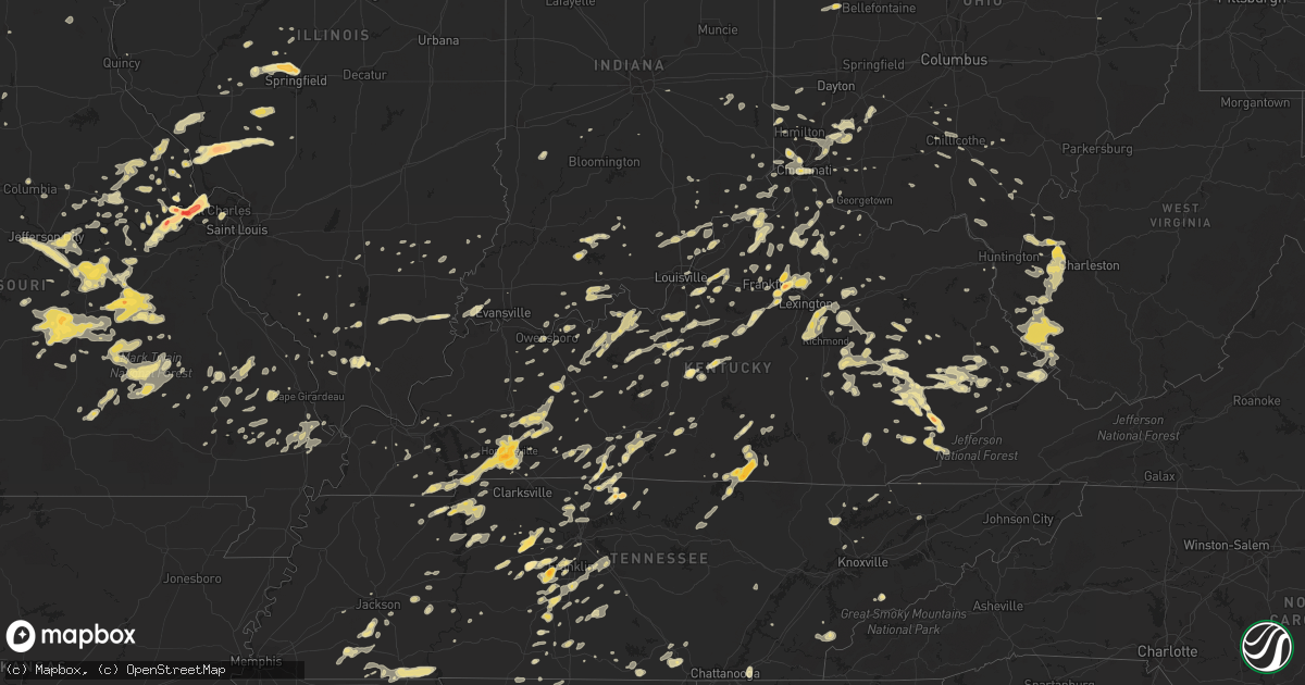 Hail map in Kentucky on March 15, 2012