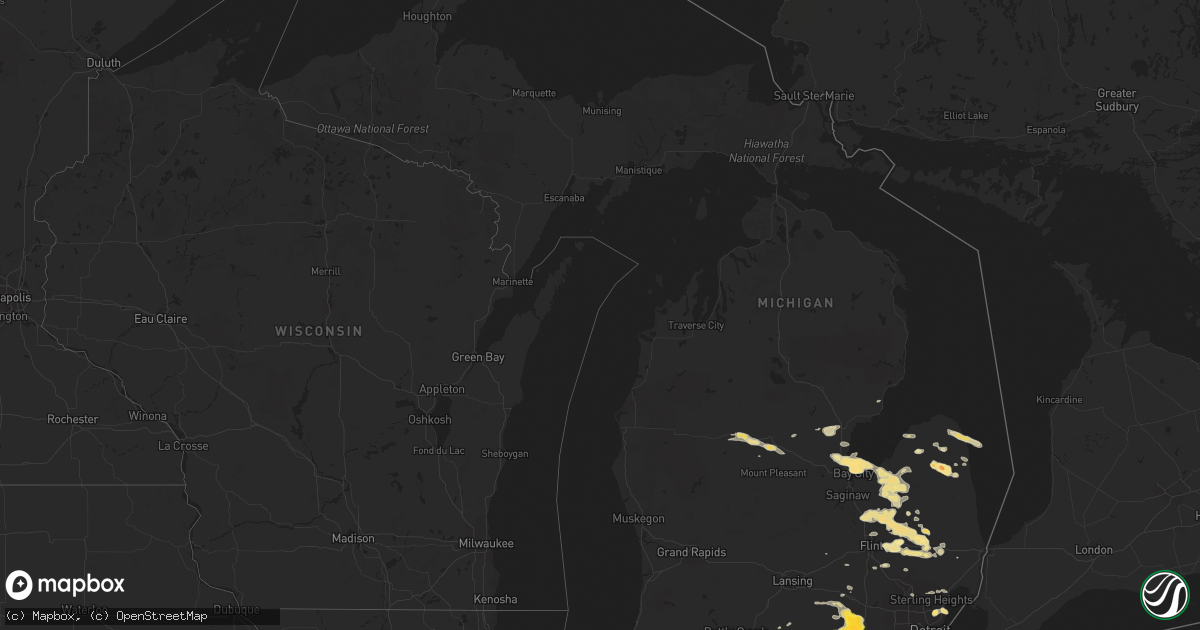 Hail map in Michigan on March 15, 2012
