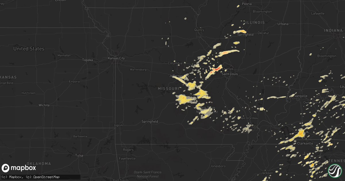 Hail map in Missouri on March 15, 2012