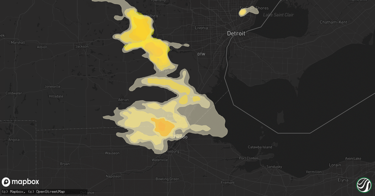 Hail map in Monroe, MI on March 15, 2012