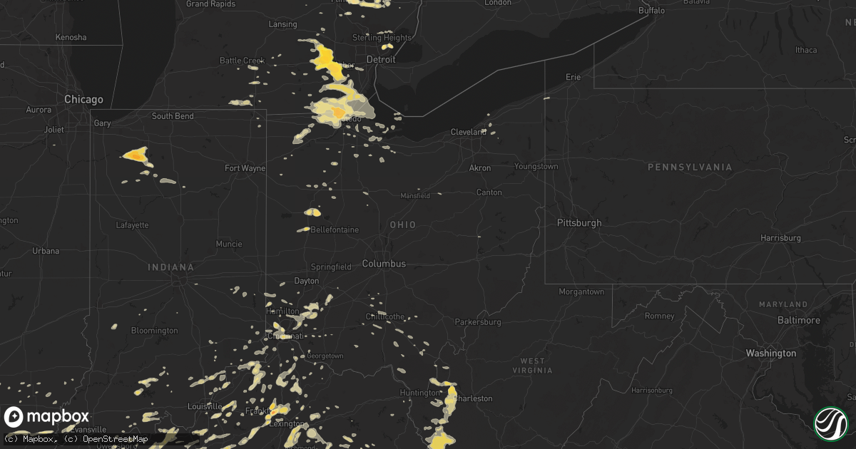 Hail map in Ohio on March 15, 2012