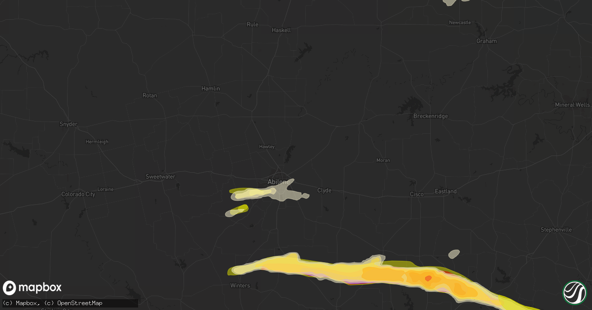 Hail map in Abilene, TX on March 15, 2014