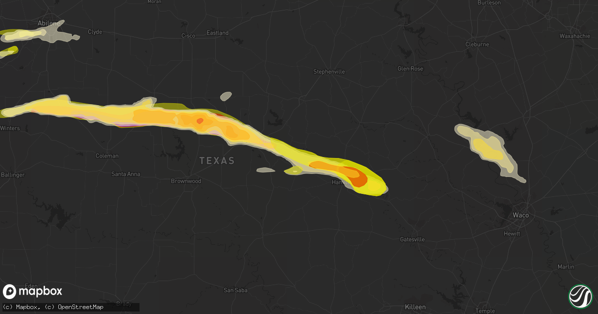Hail map in Gustine, TX on March 15, 2014