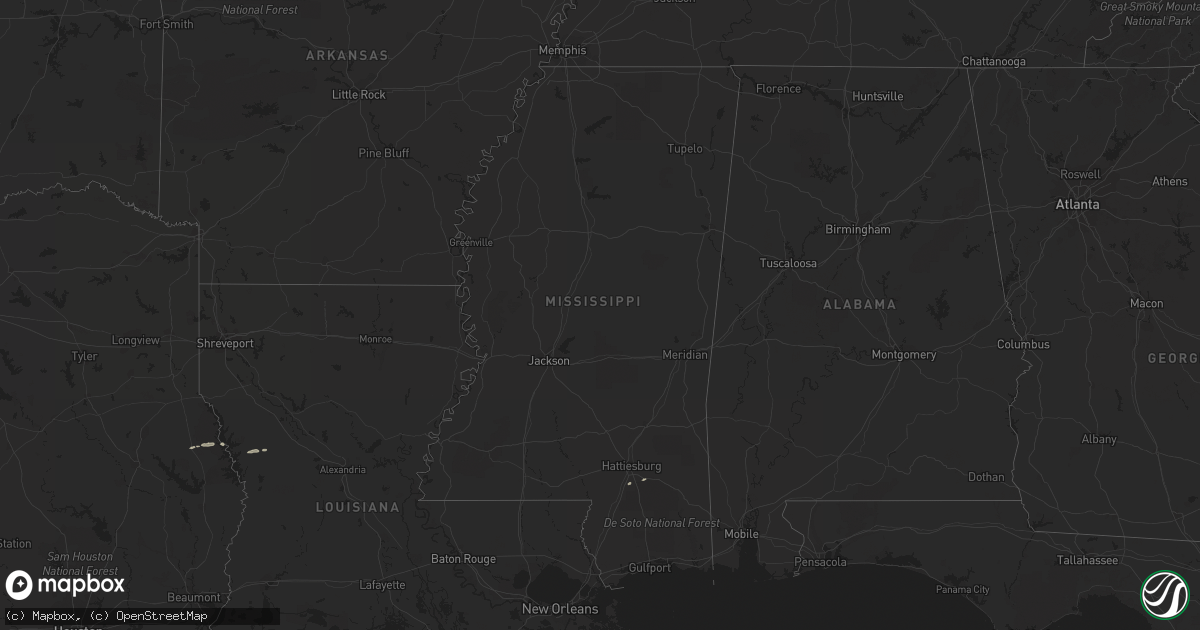Hail map in Mississippi on March 15, 2014