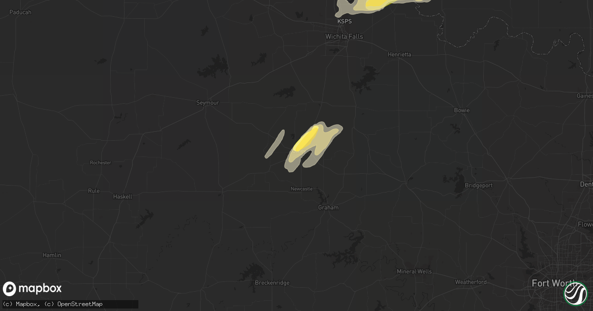 Hail map in Olney, TX on March 15, 2014