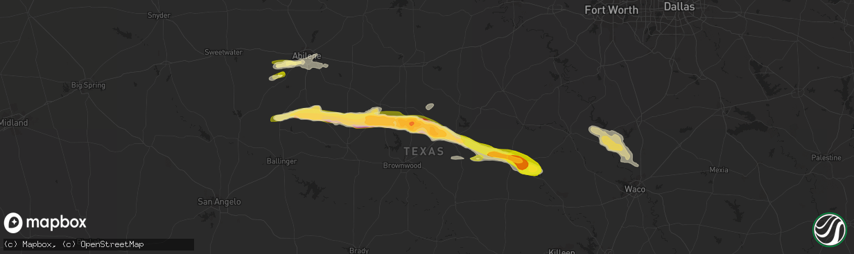 Hail map in Sidney, TX on March 15, 2014