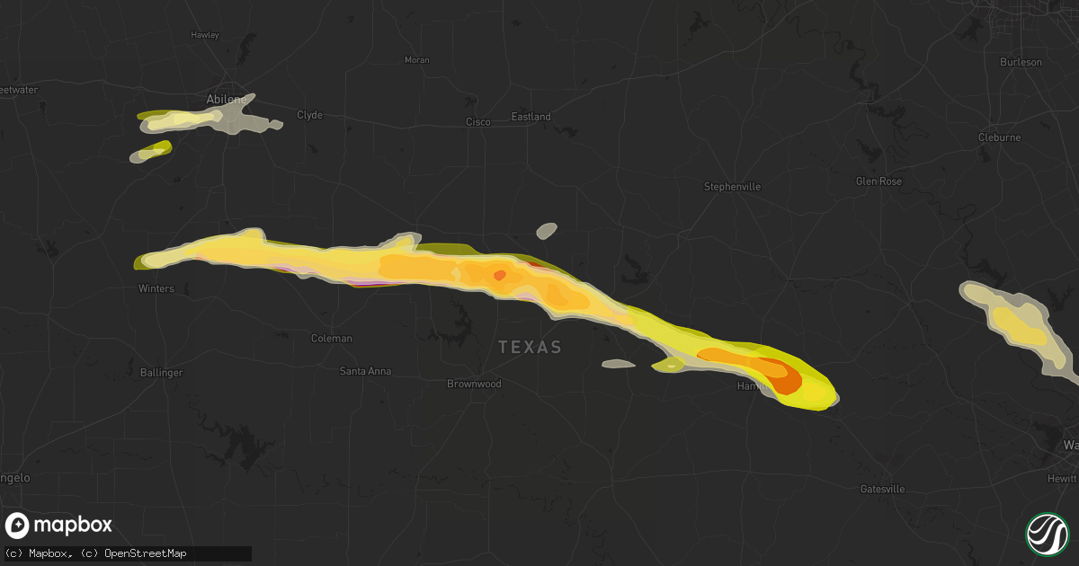 Hail map in Sidney, TX on March 15, 2014