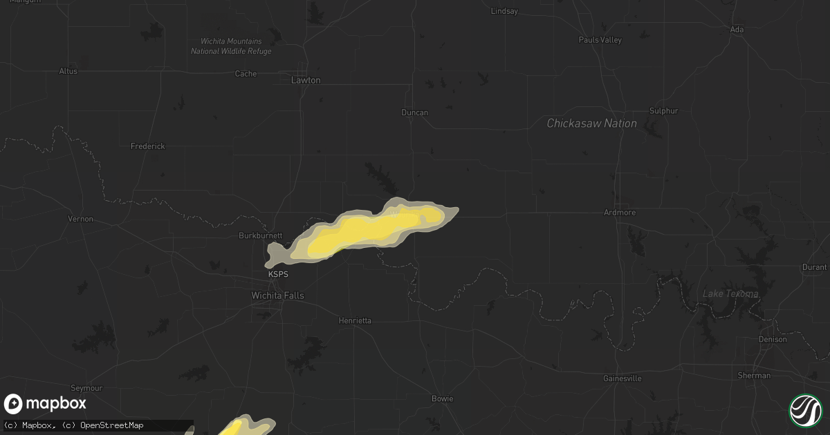 Hail map in Waurika, OK on March 15, 2014