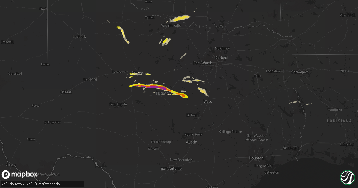 Hail map on March 15, 2014