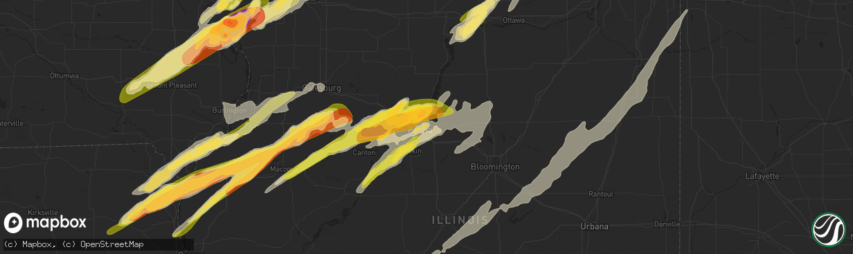 Hail map in East Peoria, IL on March 15, 2016