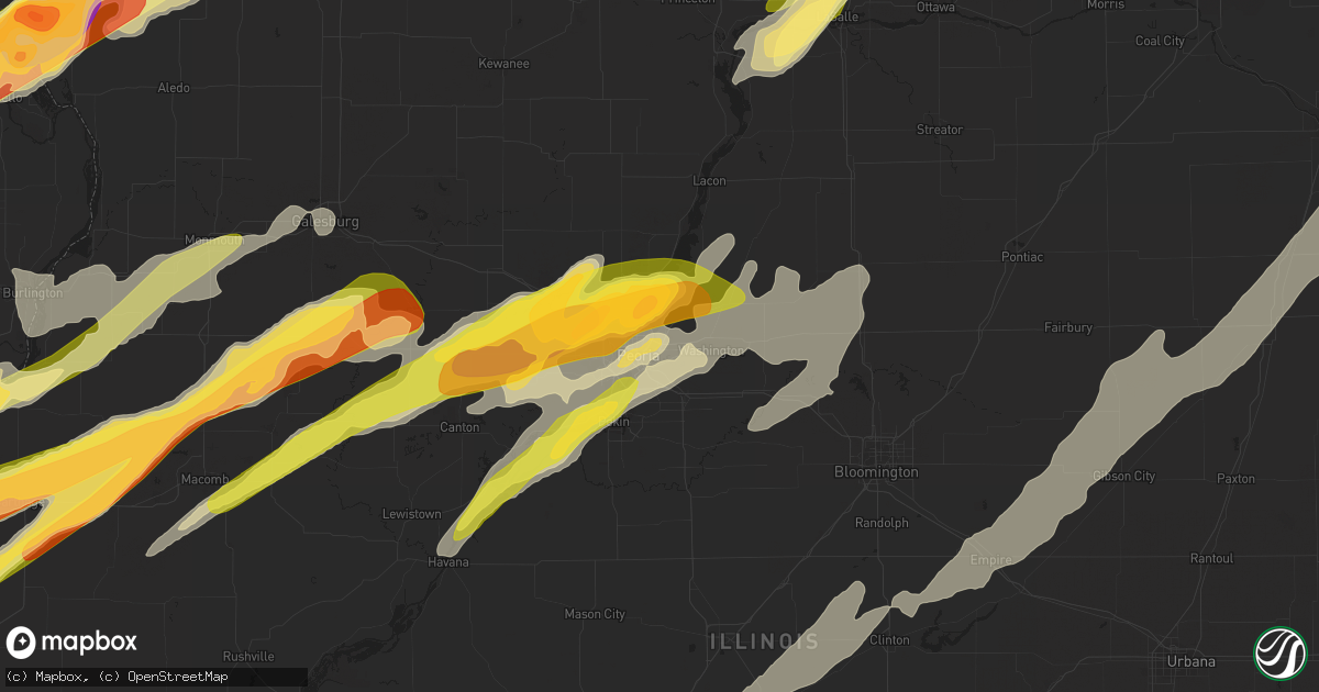Hail map in East Peoria, IL on March 15, 2016