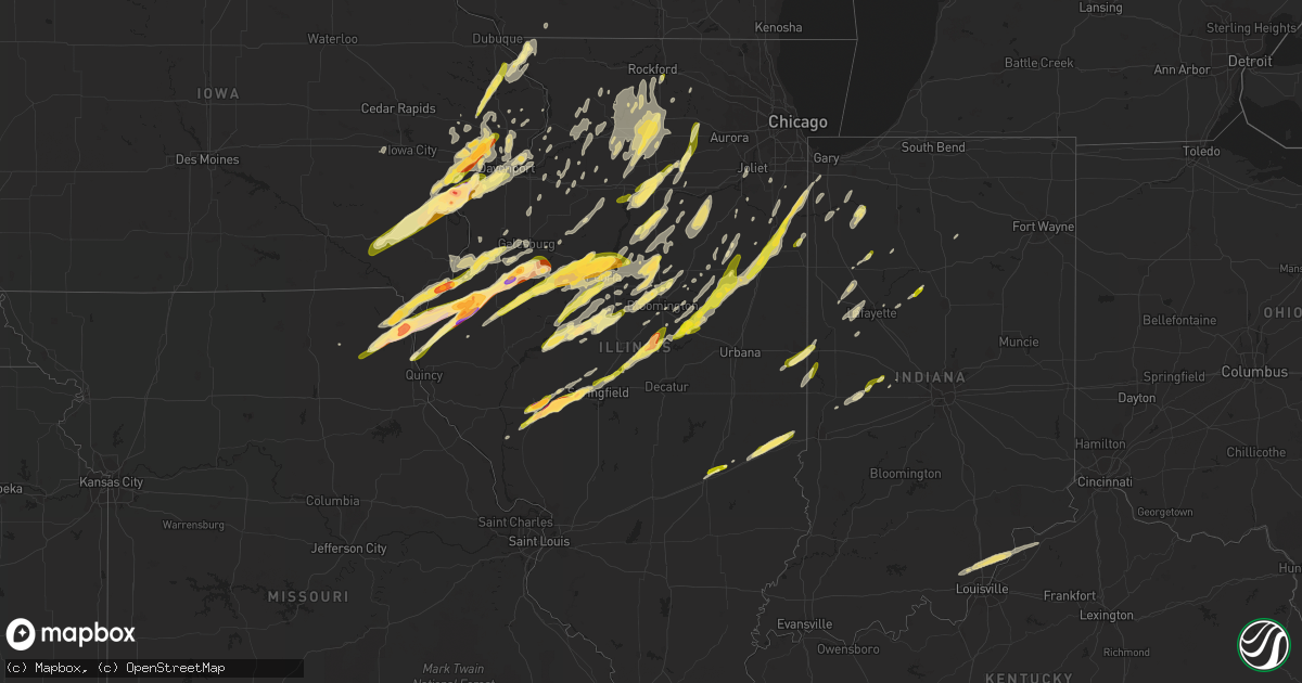 Hail map in Illinois on March 15, 2016