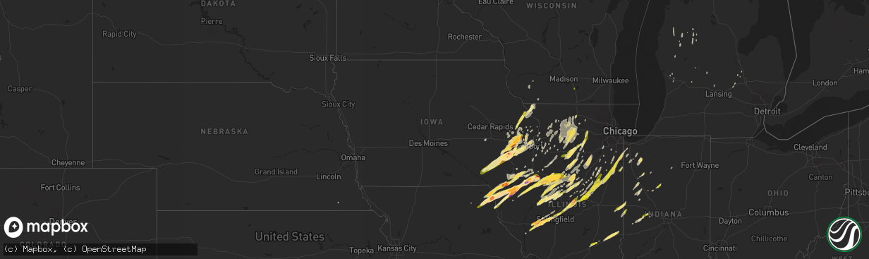 Hail map in Iowa on March 15, 2016