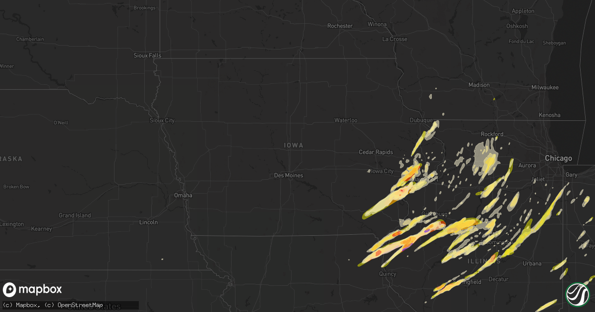 Hail map in Iowa on March 15, 2016