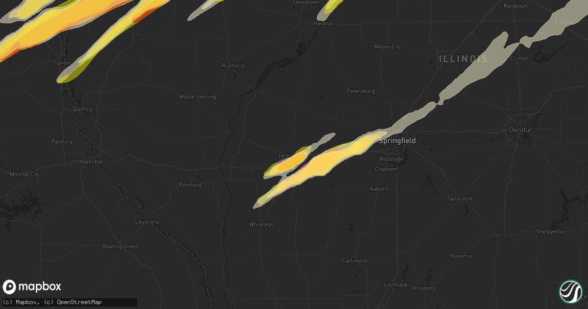 Hail map in Jacksonville, IL on March 15, 2016