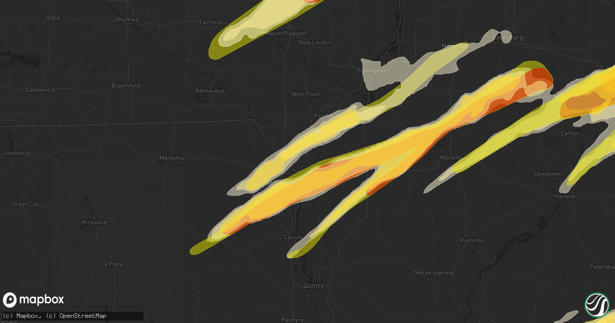 Hail map in Keokuk, IA on March 15, 2016