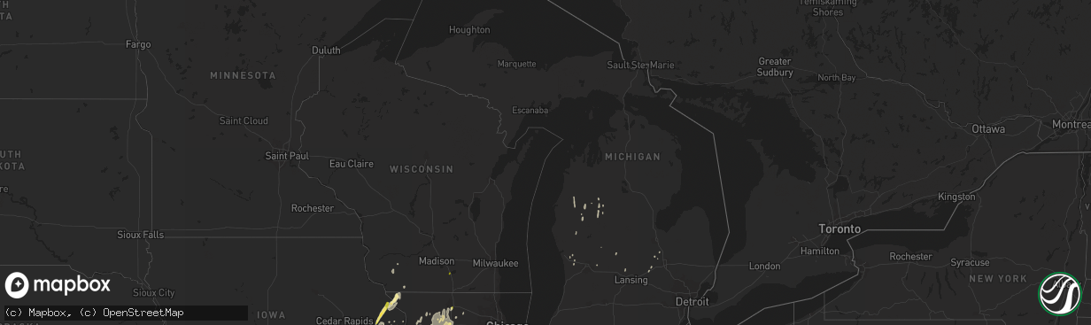 Hail map in Michigan on March 15, 2016