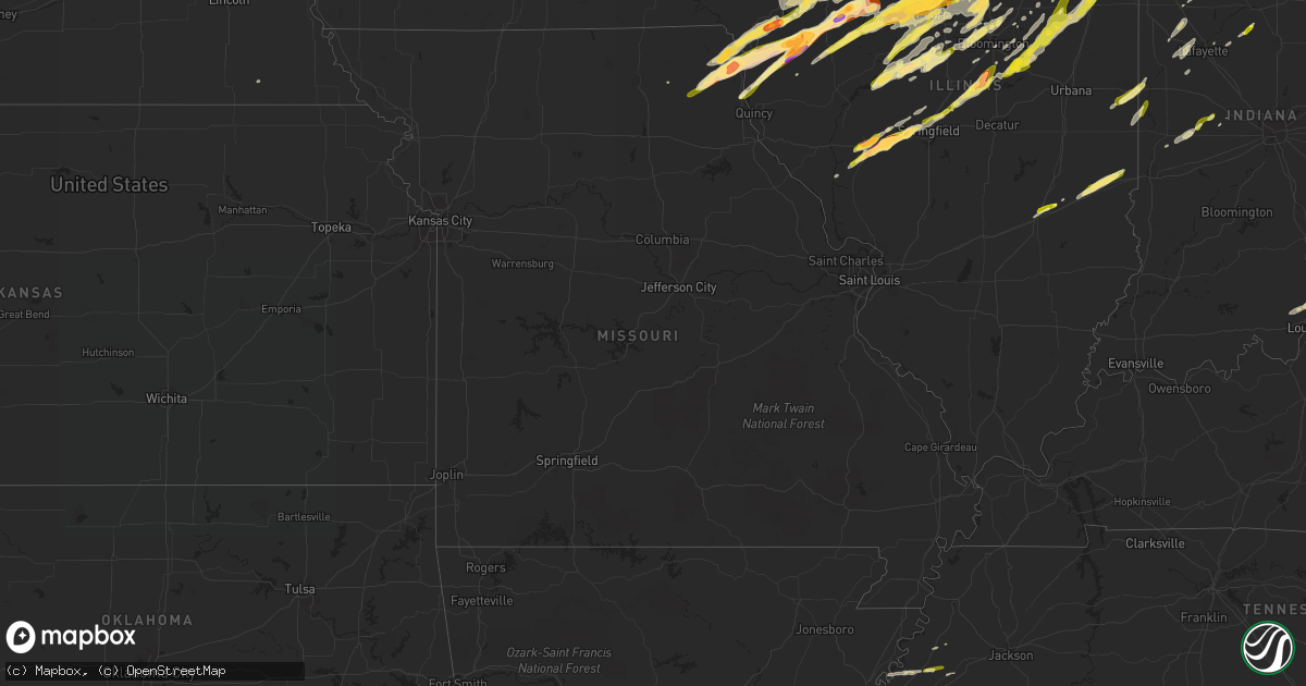 Hail map in Missouri on March 15, 2016