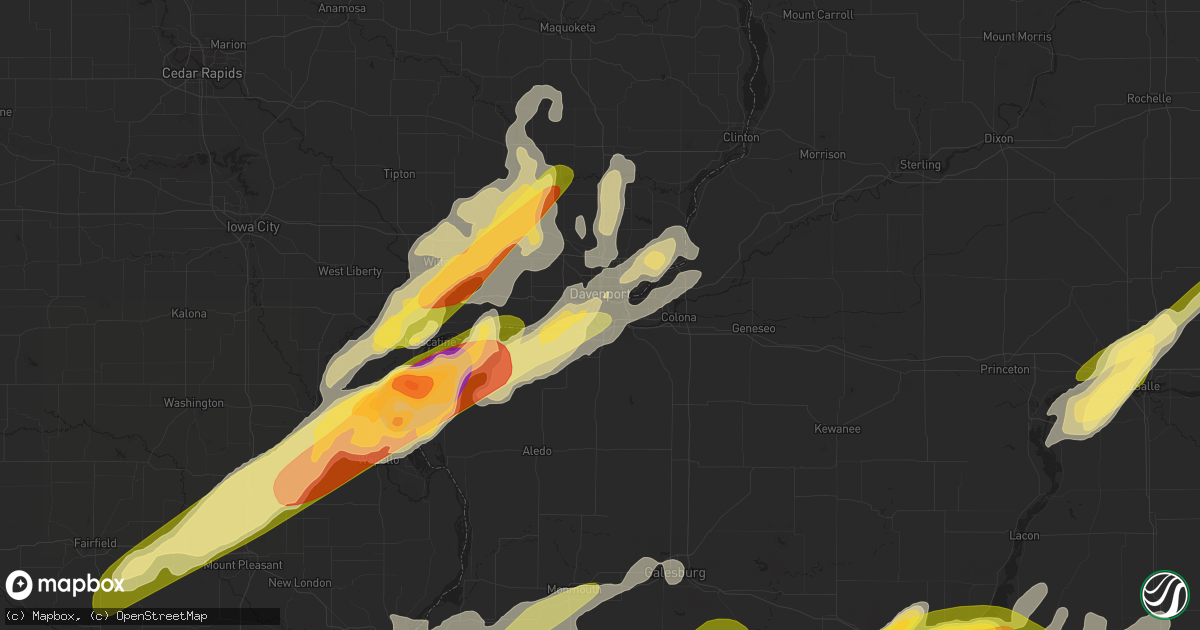 Hail map in Rock Island, IL on March 15, 2016