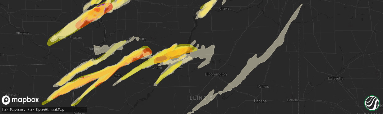 Hail map in Washington, IL on March 15, 2016