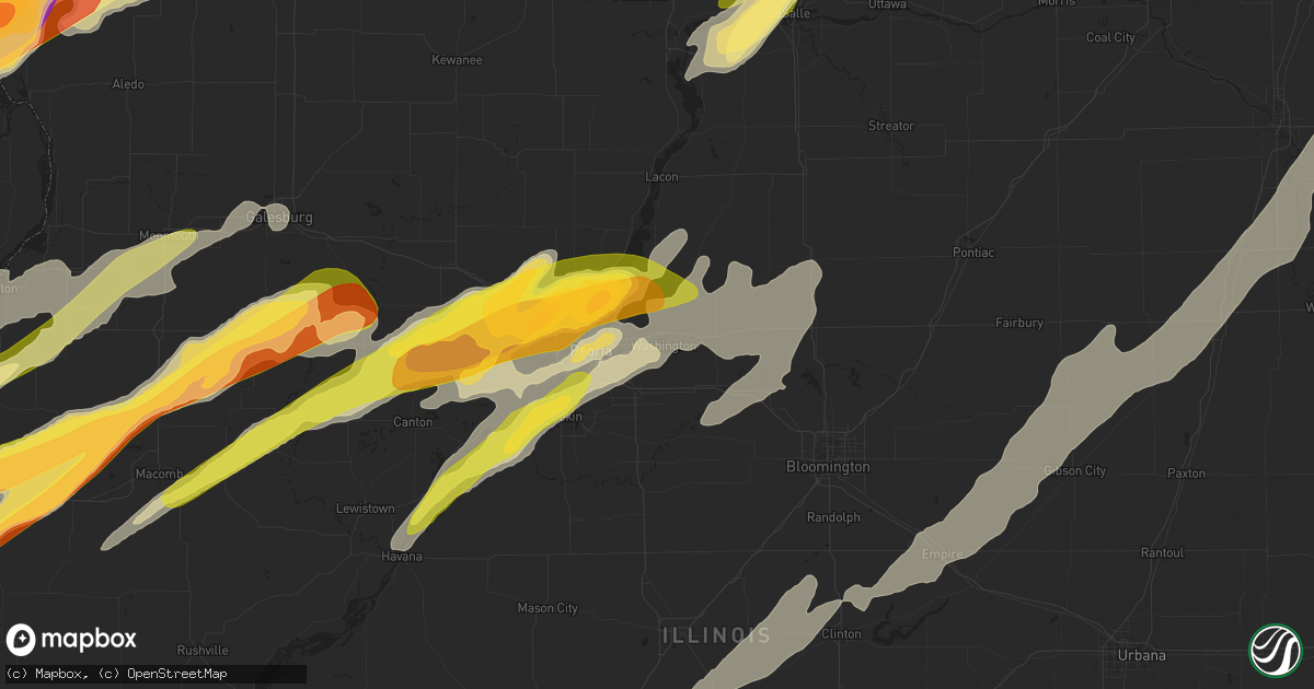 Hail map in Washington, IL on March 15, 2016