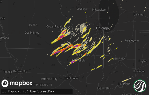 Hail map preview on 03-15-2016