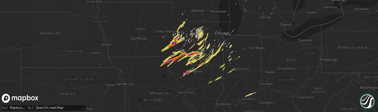 Hail map on March 15, 2016