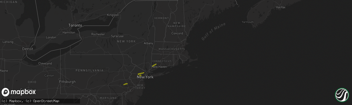 Hail map in Connecticut on March 15, 2019