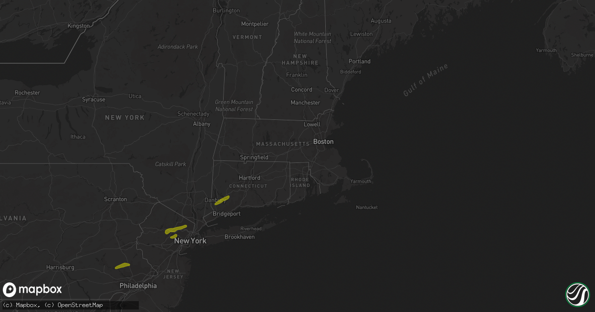 Hail map in Connecticut on March 15, 2019