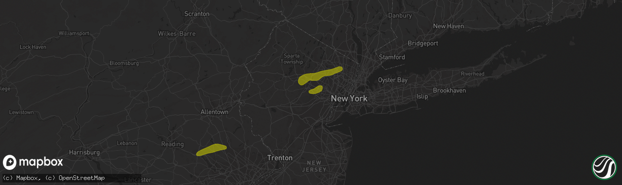 Hail map in Madison, NJ on March 15, 2019