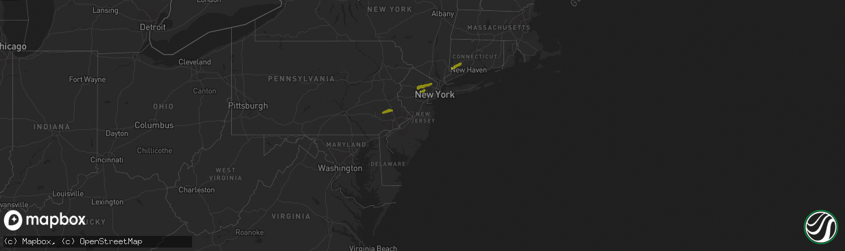 Hail map in New Jersey on March 15, 2019