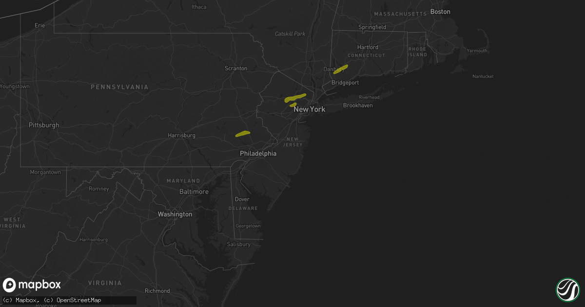 Hail map in New Jersey on March 15, 2019