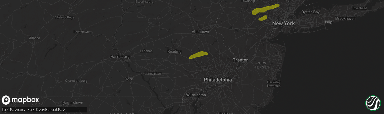 Hail map in Pottstown, PA on March 15, 2019