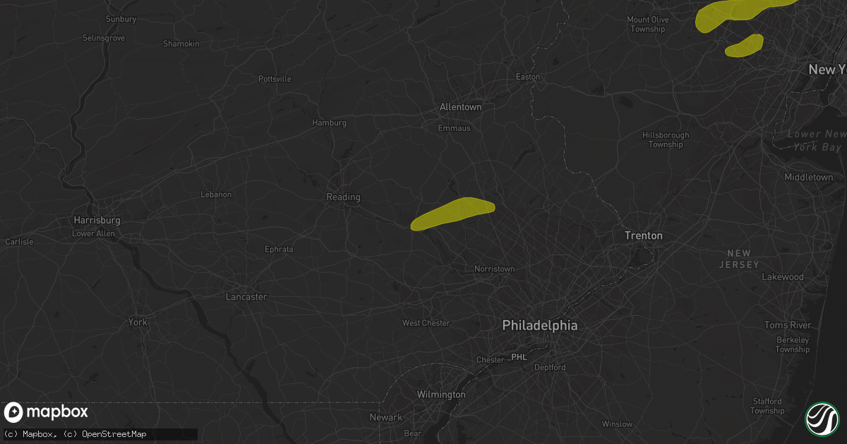 Hail map in Pottstown, PA on March 15, 2019