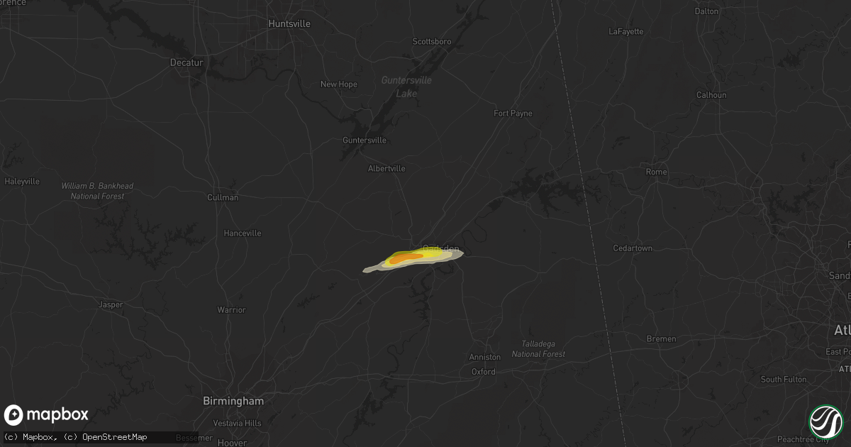 Hail map in Attalla, AL on March 15, 2021