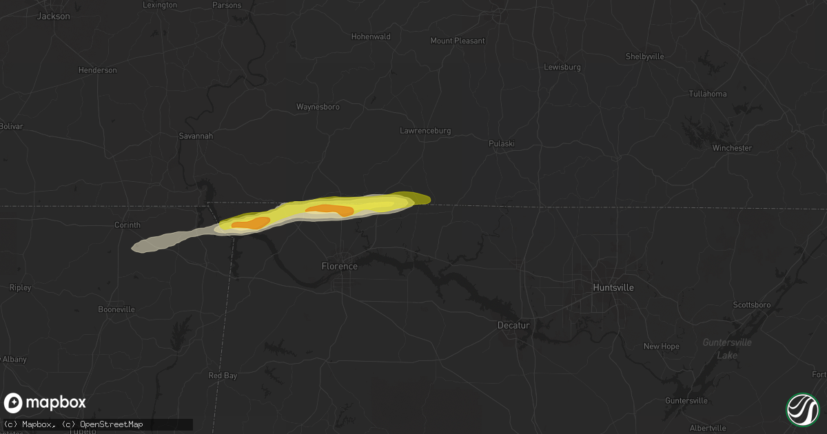 Hail map in Lexington, AL on March 15, 2021