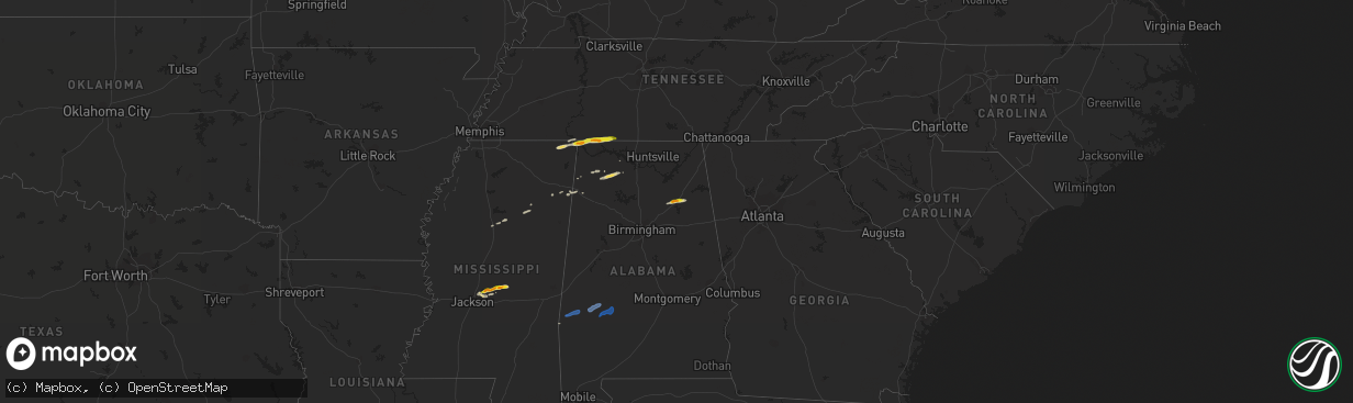 Hail map on March 15, 2021