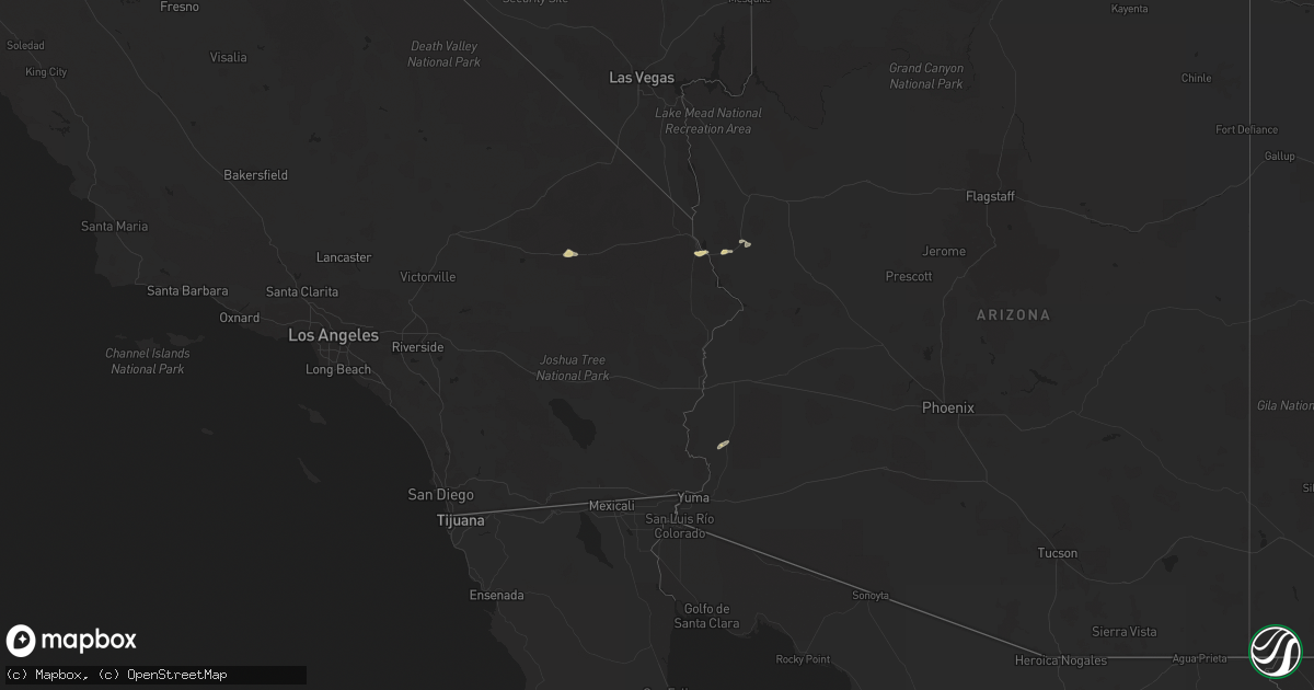 Hail map in Arizona on March 15, 2023