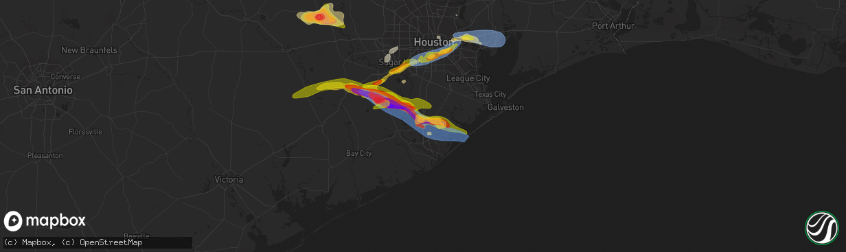 Hail map in Angleton, TX on March 15, 2024