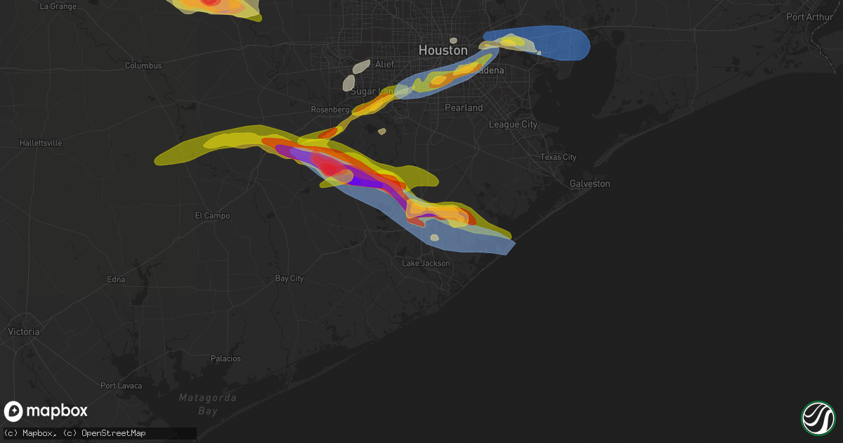 Hail map in Angleton, TX on March 15, 2024