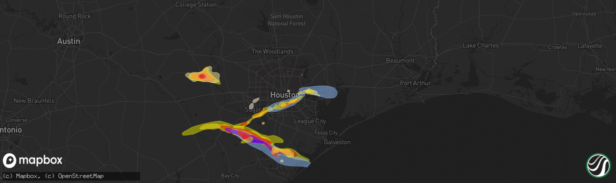 Hail map in Channelview, TX on March 15, 2024