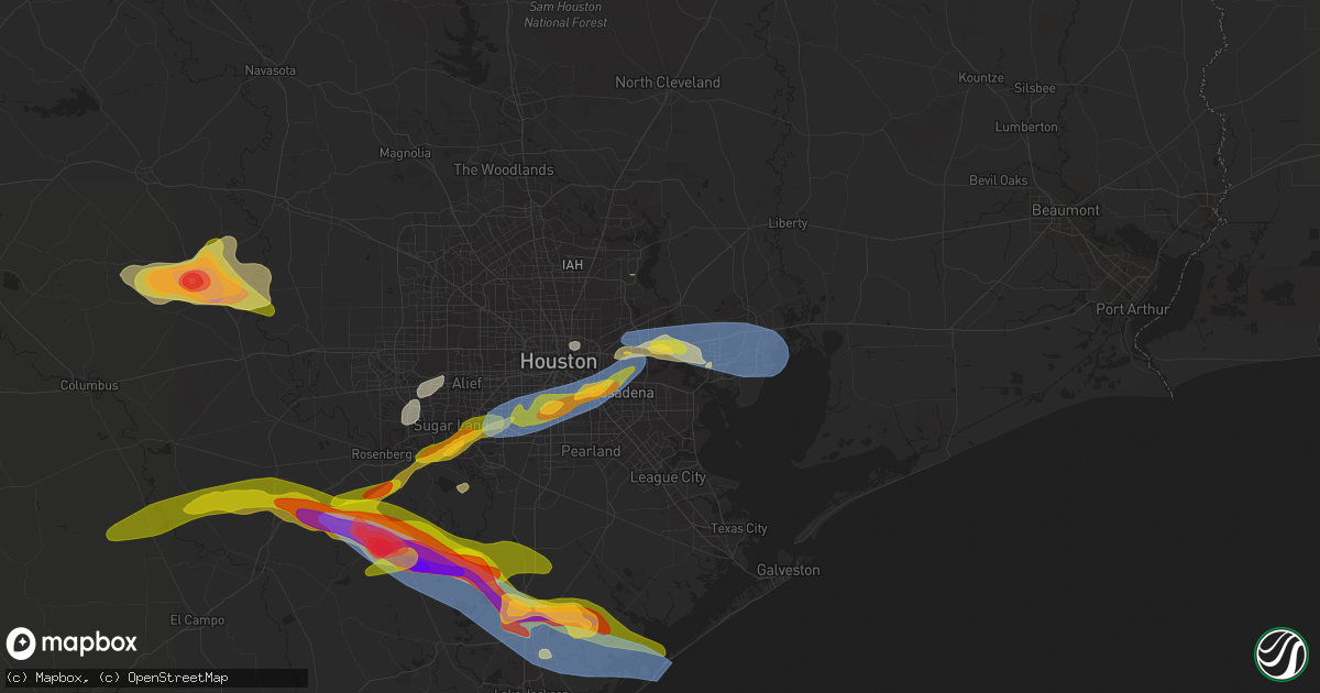 Hail map in Channelview, TX on March 15, 2024