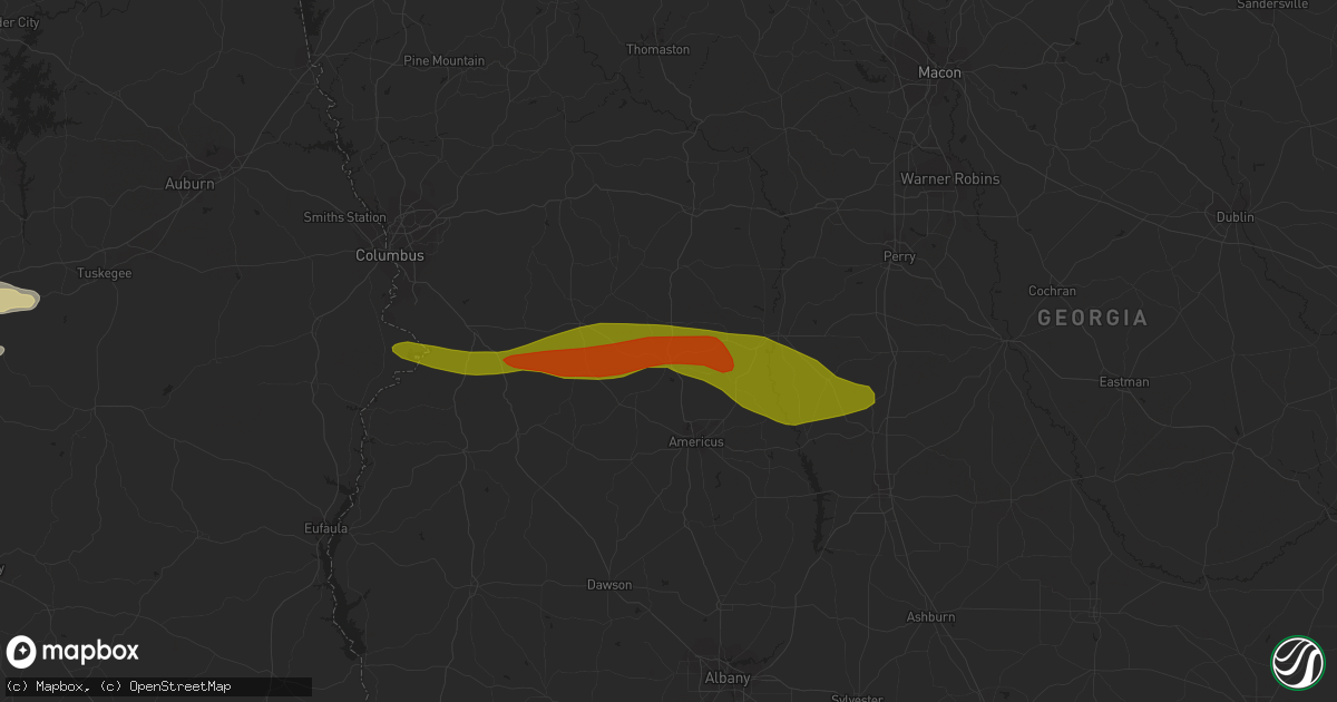 Hail map in Ellaville, GA on March 15, 2024