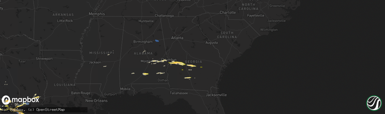 Hail map in Georgia on March 15, 2024