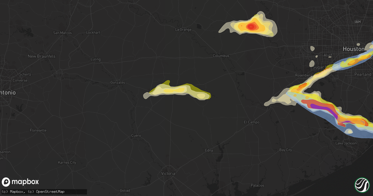Hail map in Hallettsville, TX on March 15, 2024