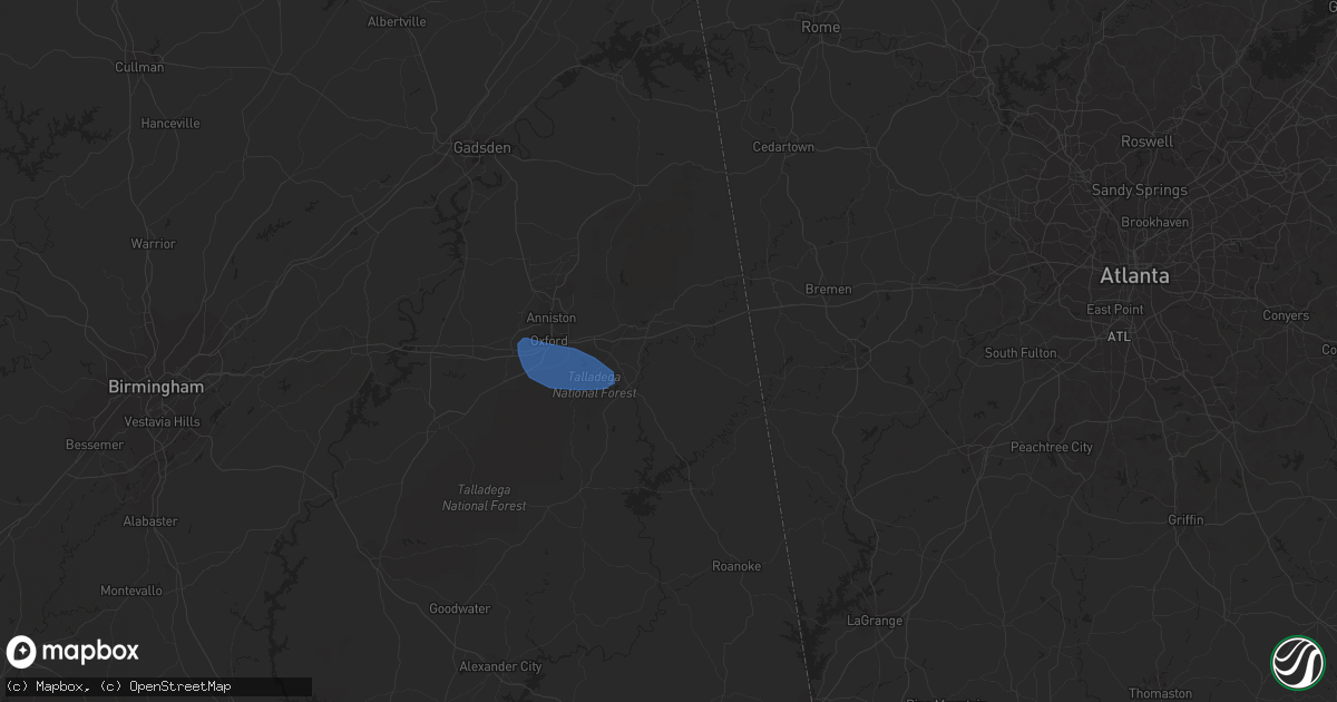 Hail map in Heflin, AL on March 15, 2024
