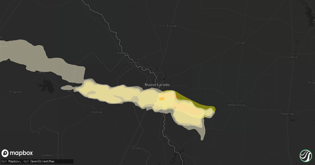 Hail map in Laredo, TX on March 15, 2024