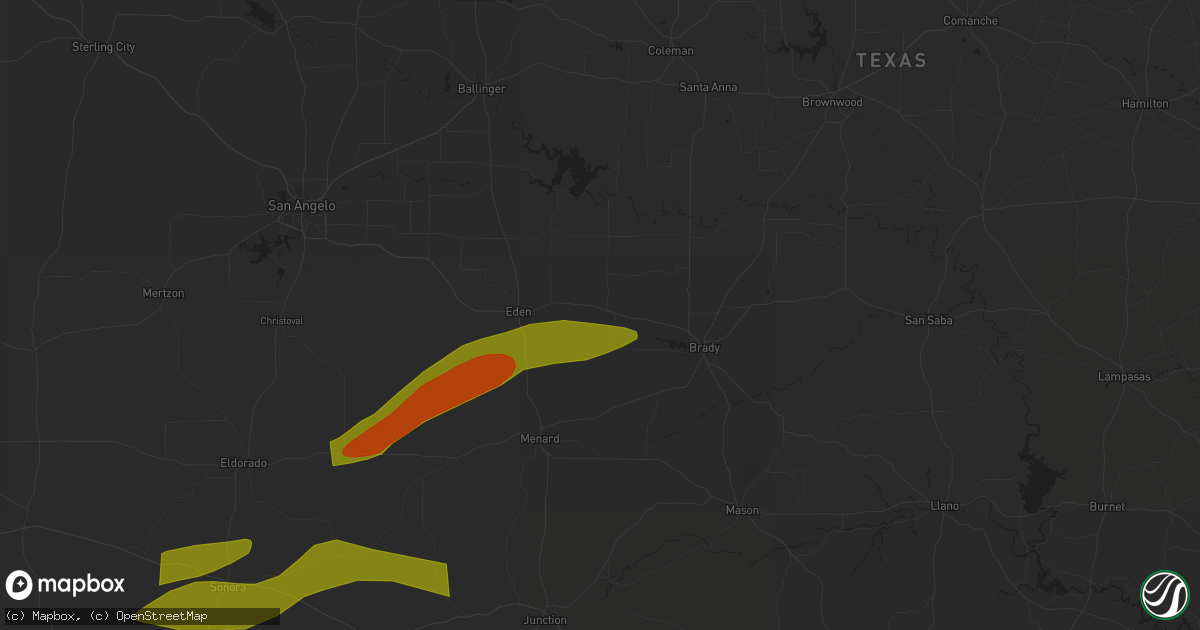 Hail map in Melvin, TX on March 15, 2024