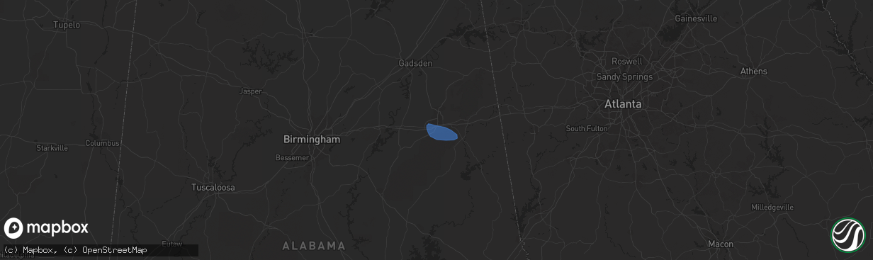 Hail map in Oxford, AL on March 15, 2024